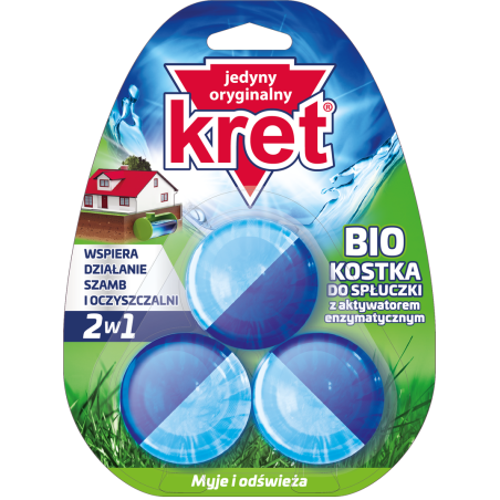 KRET BIO kostka do spłuczki z aktywatorem enzymatycznym (3 x 50g)